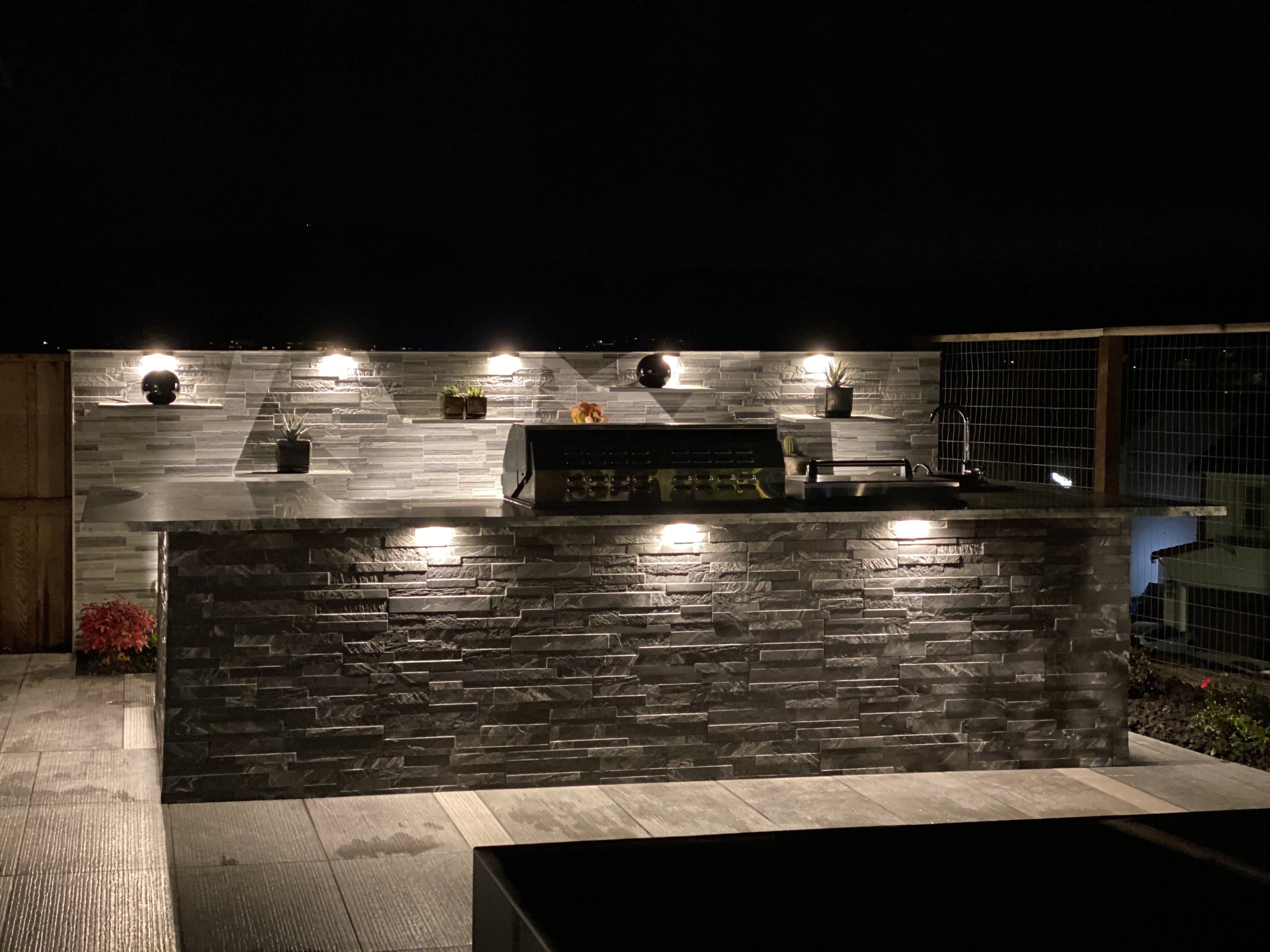 Custom outdoor hardscape and living area